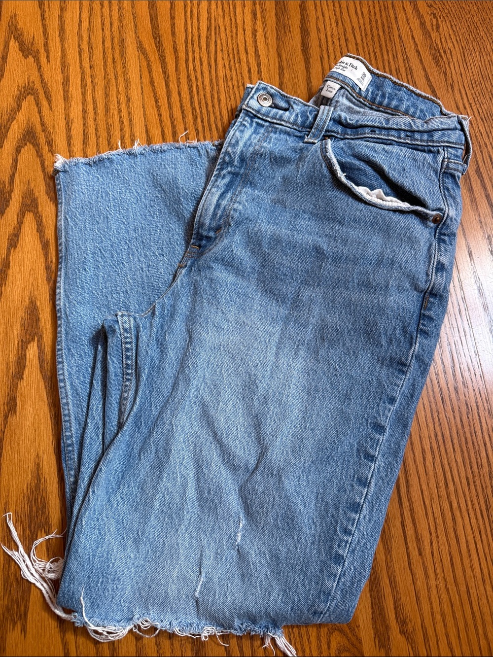 Abercrombie & Fitch Light Blue High-Rise Straight Jeans